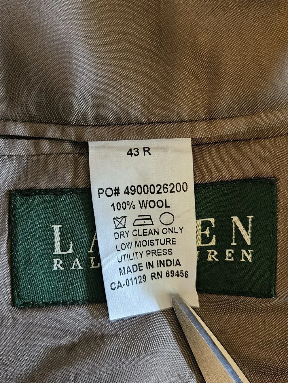 Lauren Ralph Lauren Brown Wool Tweed Men's Blazer Size 43R